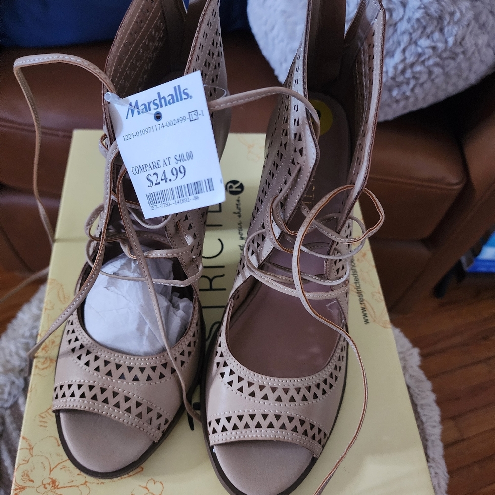 Resticted Nude Peep Toe Shoe Bootie
